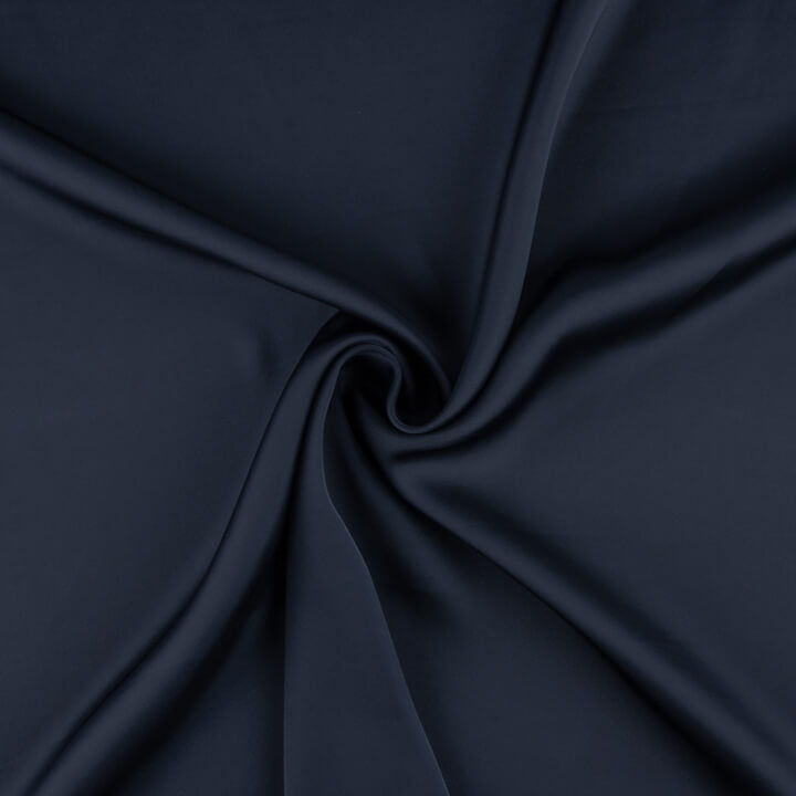 Cetim fino de poliéster azul-marinho - Ribes y Casals