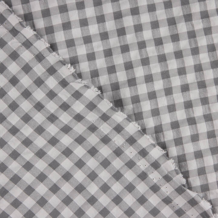 Seersucker Quadrados Vichy Cinza Pérola - Ribes y Casals