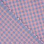 Popelina Seersucker Xadrez Azul e Rosa - Ribes y Casals