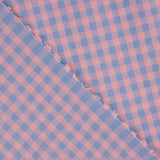 Popelina Seersucker Xadrez Azul e Rosa - Ribes y Casals