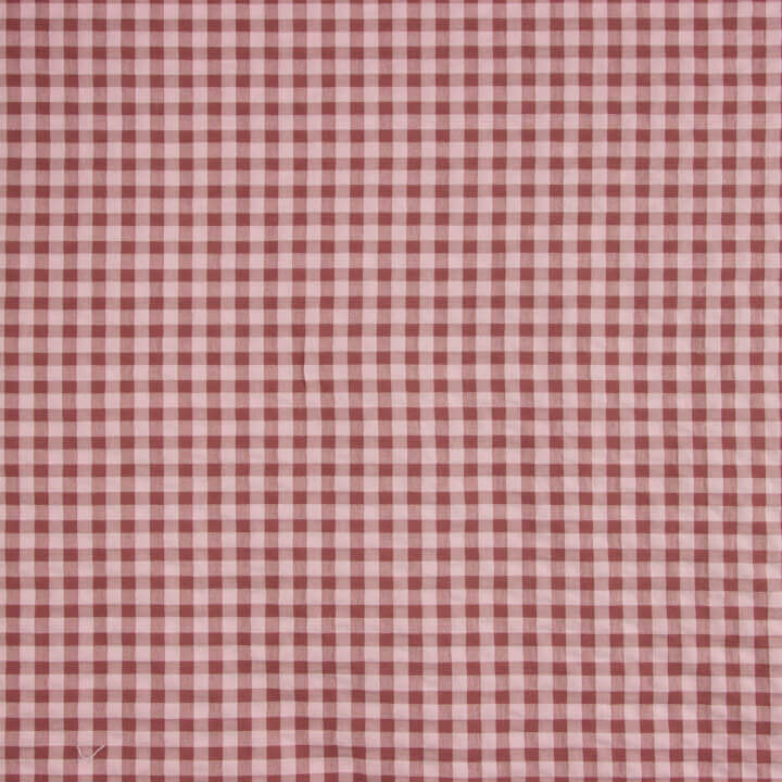 Seersucker com padrão Vichy rosa pálido - Ribes y Casals