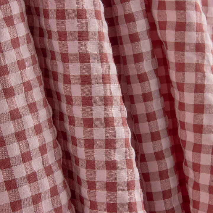 Seersucker com padrão Vichy rosa pálido - Ribes y Casals