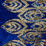 Veludo azul com lantejoulas douradas - Ribes y Casals