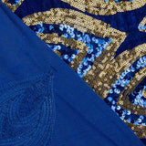 Veludo azul com lantejoulas douradas - Ribes y Casals