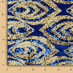 Veludo azul com lantejoulas douradas - Ribes y Casals