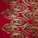 Veludo vermelho com lantejoulas douradas - Ribes y Casals