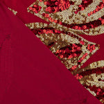 Veludo vermelho com lantejoulas douradas - Ribes y Casals