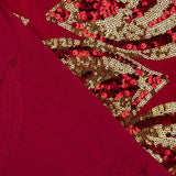 Veludo vermelho com lantejoulas douradas - Ribes y Casals