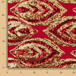 Veludo vermelho com lantejoulas douradas - Ribes y Casals
