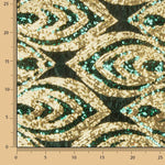 Veludo verde com lantejoulas douradas - Ribes y Casals