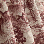 Loneta com efeito de tecido de linho «Bosque de Ciervos» em grená - Ribes y Casals