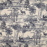 Loneta com efeito de tecido de linho «Bosque de Ciervos» azul-marinho - Ribes y Casals