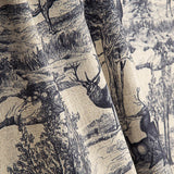 Loneta com efeito de tecido de linho «Bosque de Ciervos» azul-marinho - Ribes y Casals