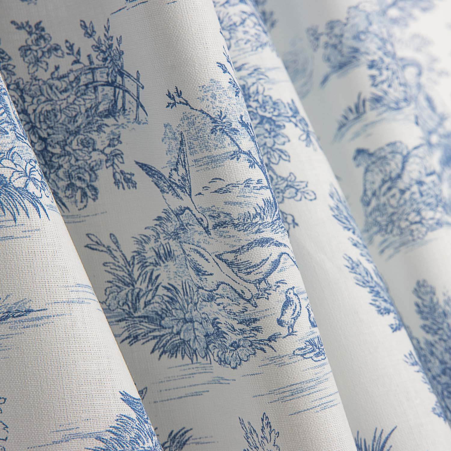 Lençol de algodão Toile de Jouy azul - Ribes y Casals