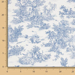 Lençol de algodão Toile de Jouy azul - Ribes y Casals