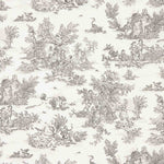 Lençol de algodão Toile de Jouy cinzento - Ribes y Casals