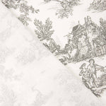 Lençol de algodão Toile de Jouy cinzento - Ribes y Casals