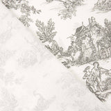 Lençol de algodão Toile de Jouy cinzento - Ribes y Casals