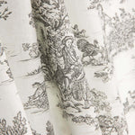 Lençol de algodão Toile de Jouy cinzento - Ribes y Casals