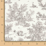 Lençol de algodão Toile de Jouy cinzento - Ribes y Casals