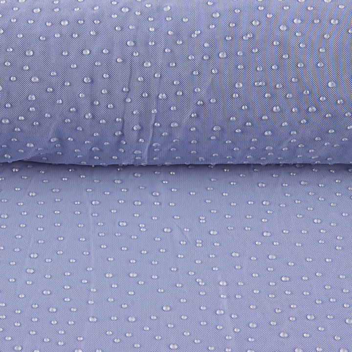 Tule Elástico Azul Lavanda com Efeito Gotas de Água - Ribes y Casals