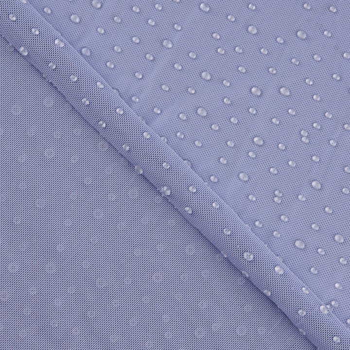 Tule Elástico Azul Lavanda com Efeito Gotas de Água - Ribes y Casals