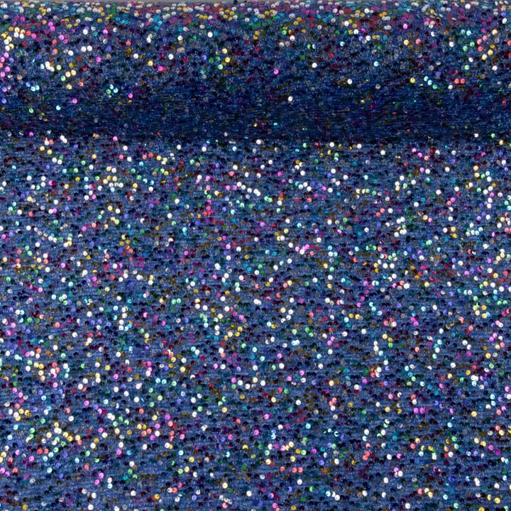 Tule Fantasia Azul com Lantejoulas Multicoloridas - Ribes y Casals