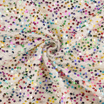 Tule Fantasia Branco com Tecido de Lantejoulas Multicoloridas - Ribes y Casals