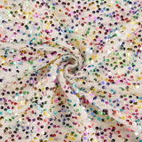 Tule Fantasia Branco com Tecido de Lantejoulas Multicoloridas - Ribes y Casals