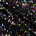 Tule Fantasia Preto com Tecido de Lantejoulas Multicoloridas - Ribes y Casals