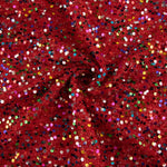 Tule Fantasia Vermelho com Tecido de Lantejoulas Multicoloridas - Ribes y Casals