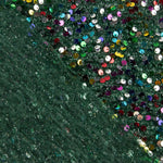 Tule Fantasia Verde com Tecido de Lantejoulas Multicoloridas - Ribes y Casals