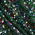 Tule Fantasia Verde com Tecido de Lantejoulas Multicoloridas - Ribes y Casals