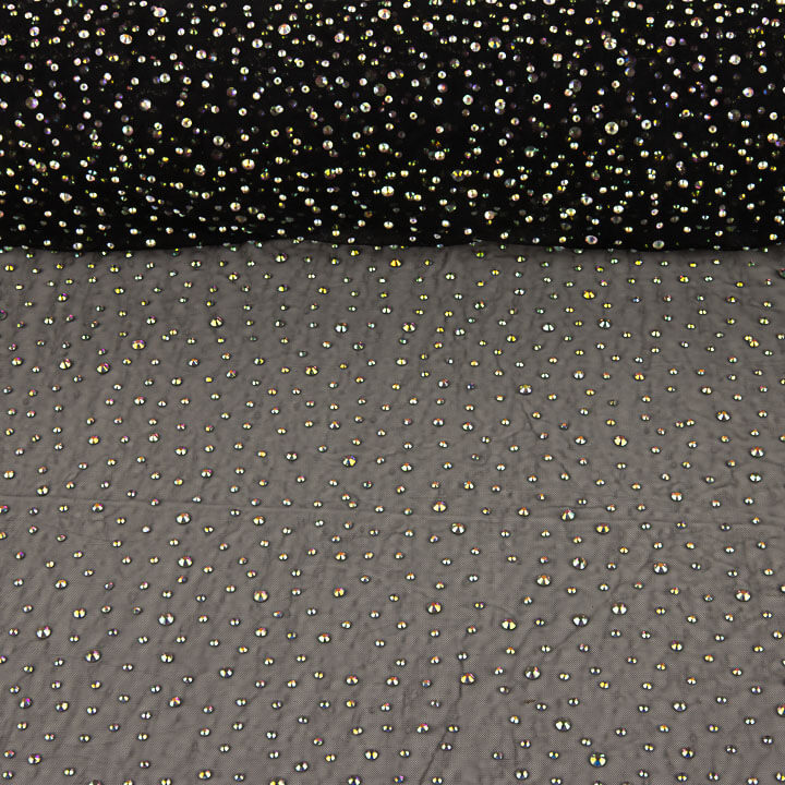 Tule preto com strass iridescentes - Ribes y Casals