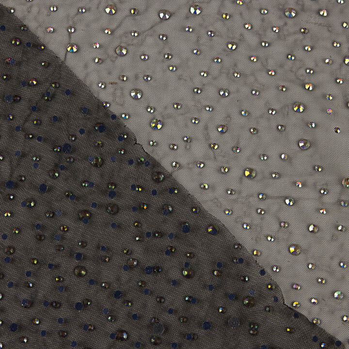 Tule preto com strass iridescentes - Ribes y Casals