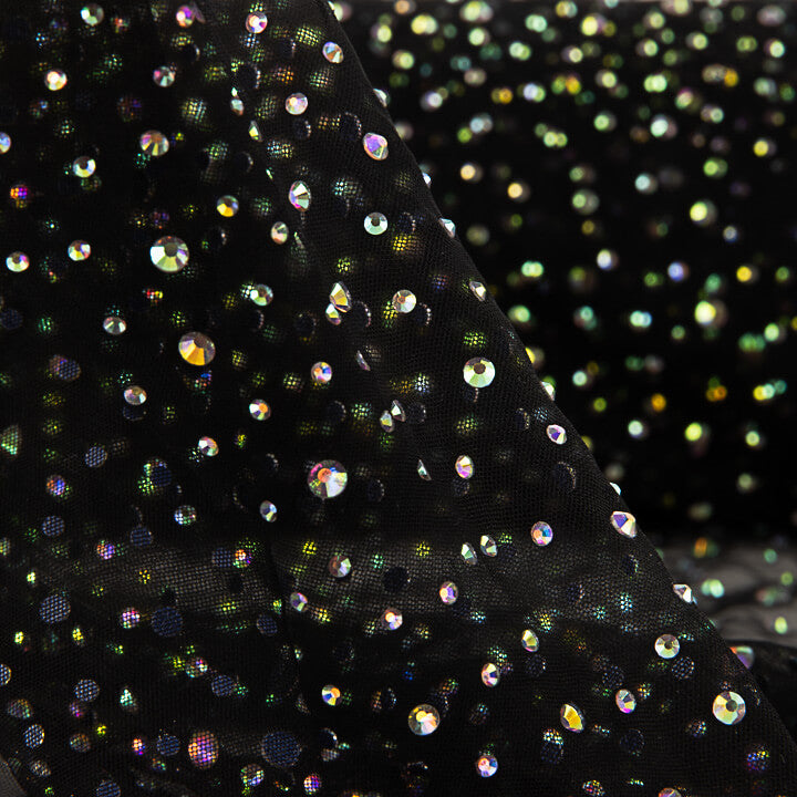 Tule preto com strass iridescentes - Ribes y Casals