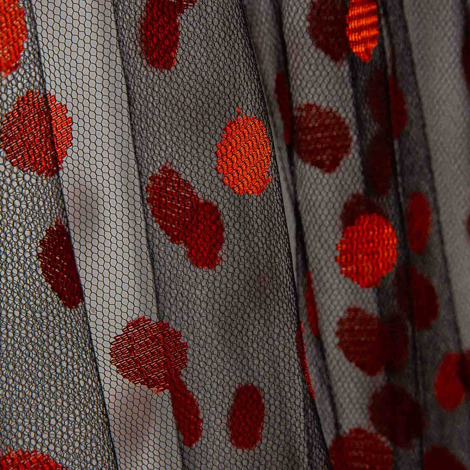 Tul Semi Rígido Bolinhas Vermelho - Ribes y Casals