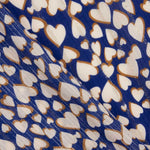 Viscose Lúrex Prata Corações Azul-escuro - Ribes y Casals