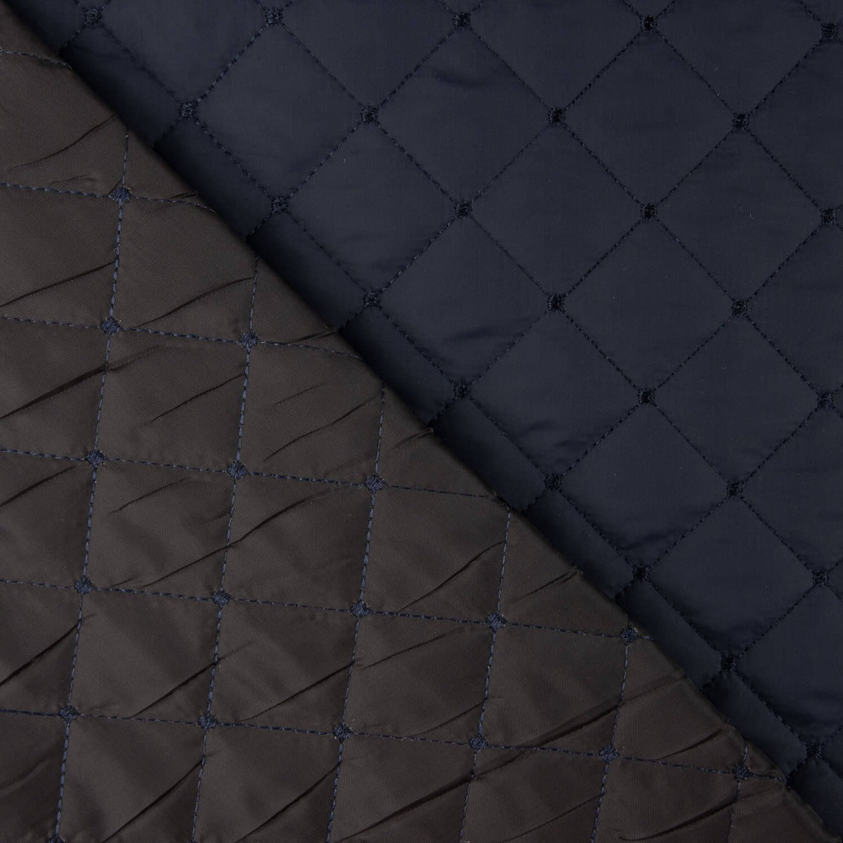 Tecido acolchoado reversível – Azul marinho e preto - Ribes y Casals