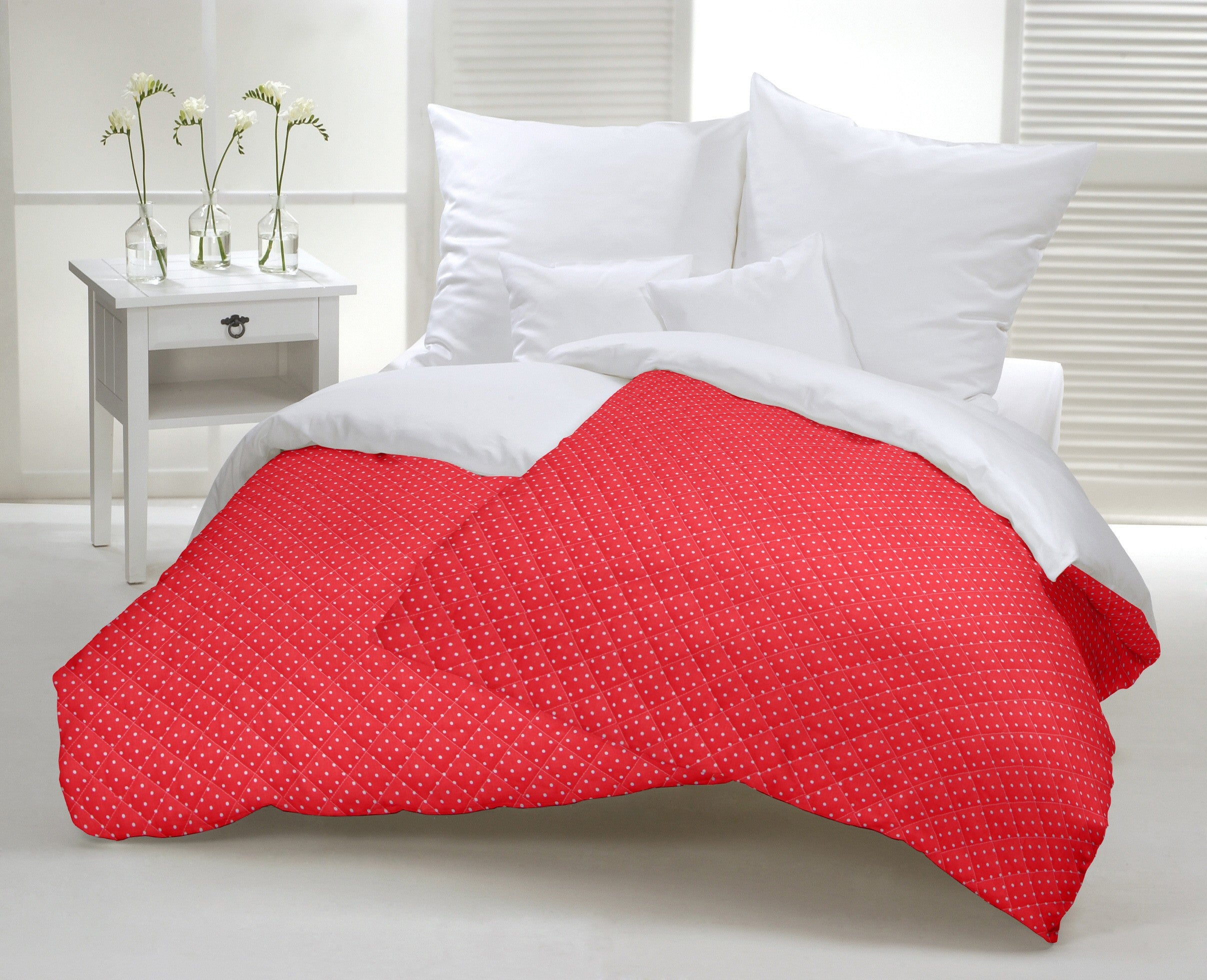 Popeline Acolchoado Bolinhas Encarnado - Ribes y Casals