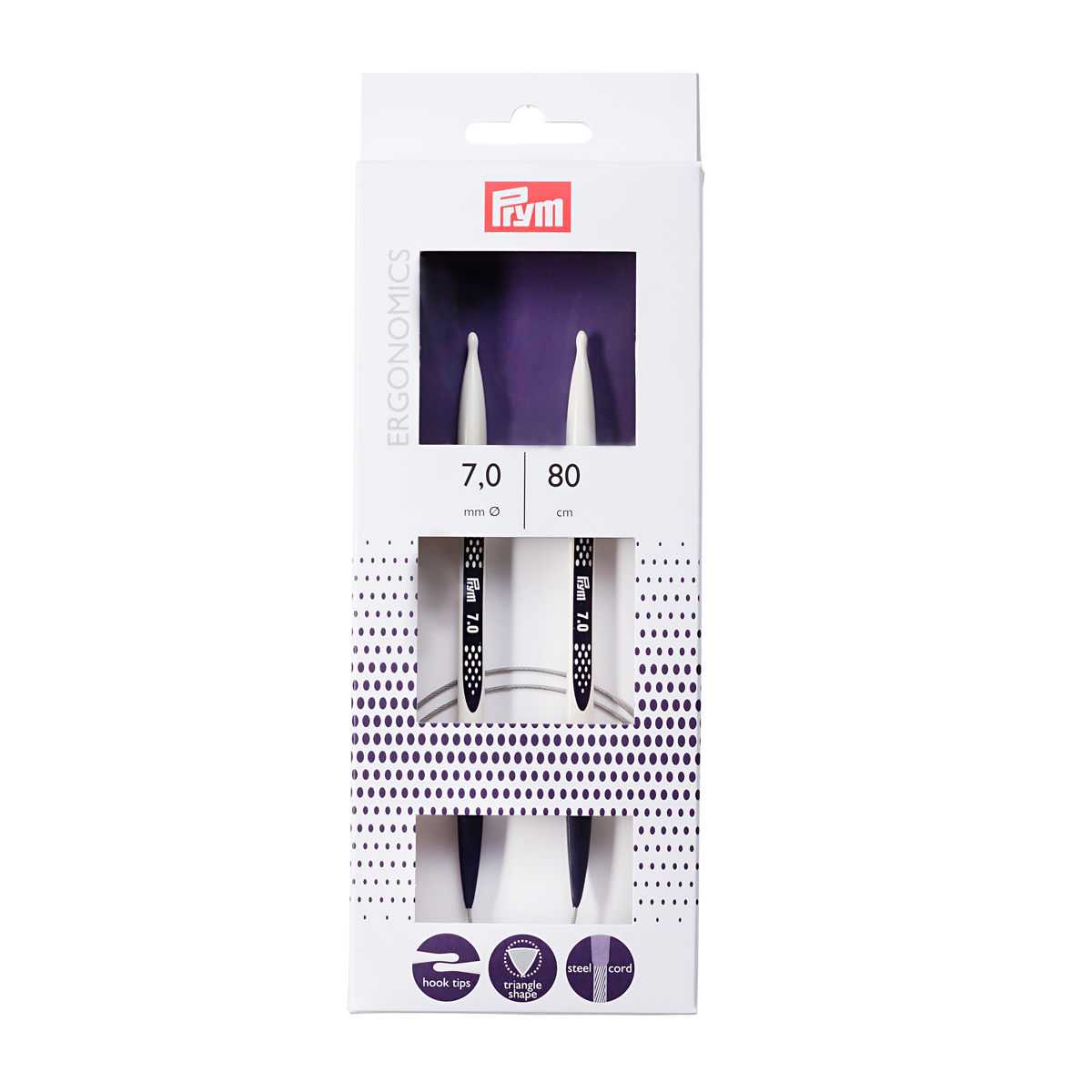 Prym - Agulhas de tricô ergonómicas de 7 mm 215810 - Ribes y Casals