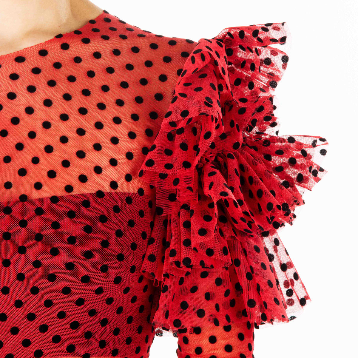 Tule Lycra Flocado Rosa - Ribes y Casals