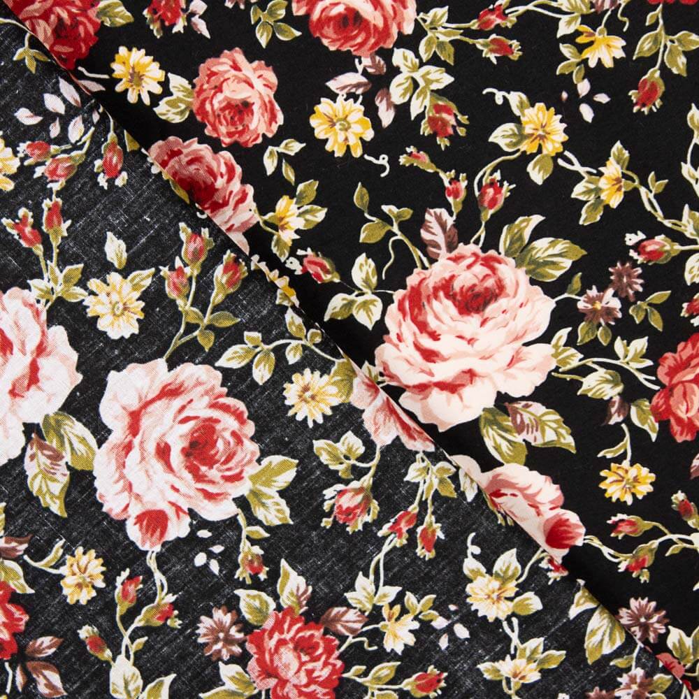 Popeline Algodão Cretone Clássica Preta - Ribes y Casals