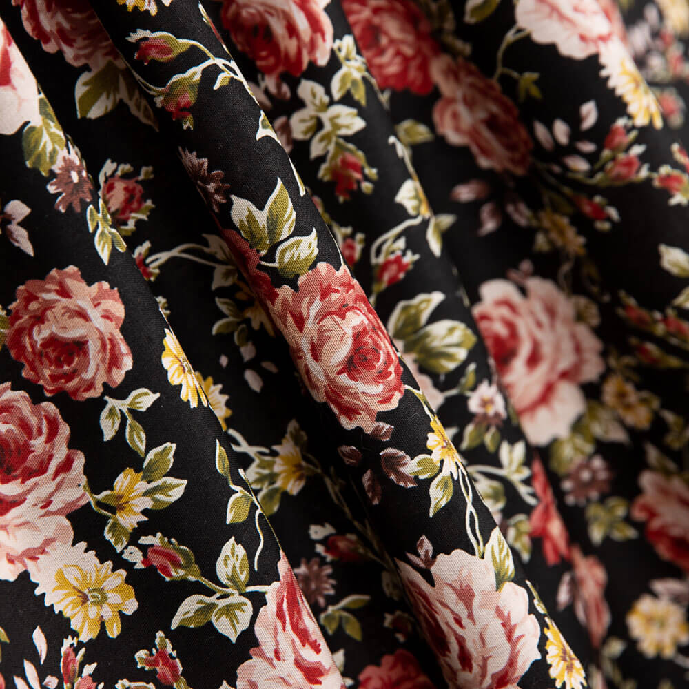 Popeline Algodão Cretone Clássica Preta - Ribes y Casals