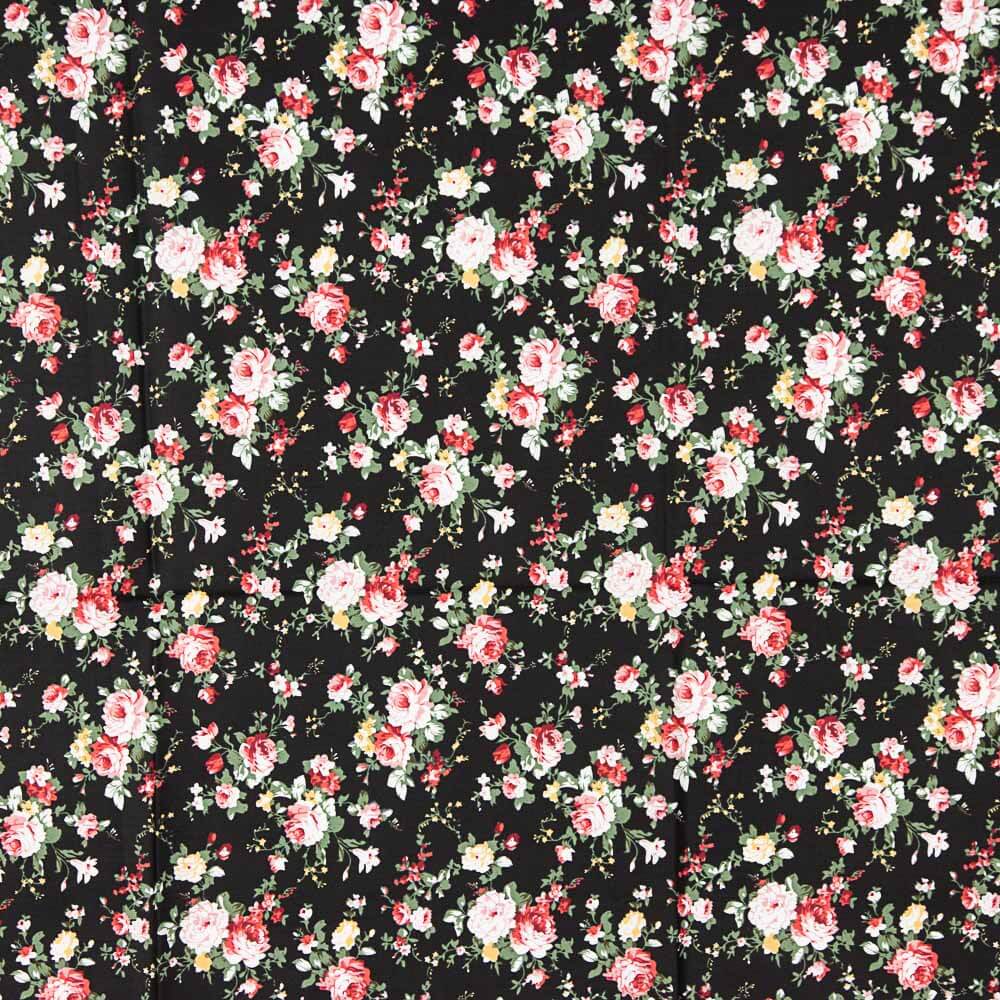 Popeline Algodão Mini Cretone Clássica Preto - Ribes y Casals