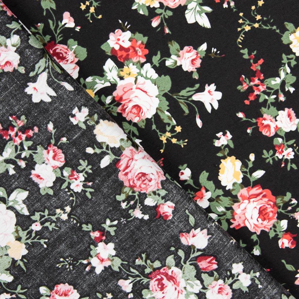 Popeline Algodão Mini Cretone Clássica Preto - Ribes y Casals