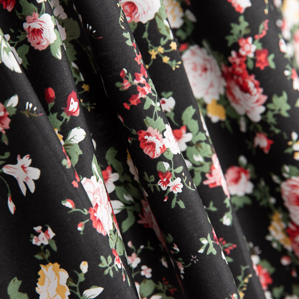 Popeline Algodão Mini Cretone Clássica Preto - Ribes y Casals