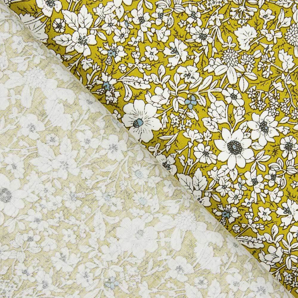 Popeline Algodão Flores Óleo - Ribes y Casals