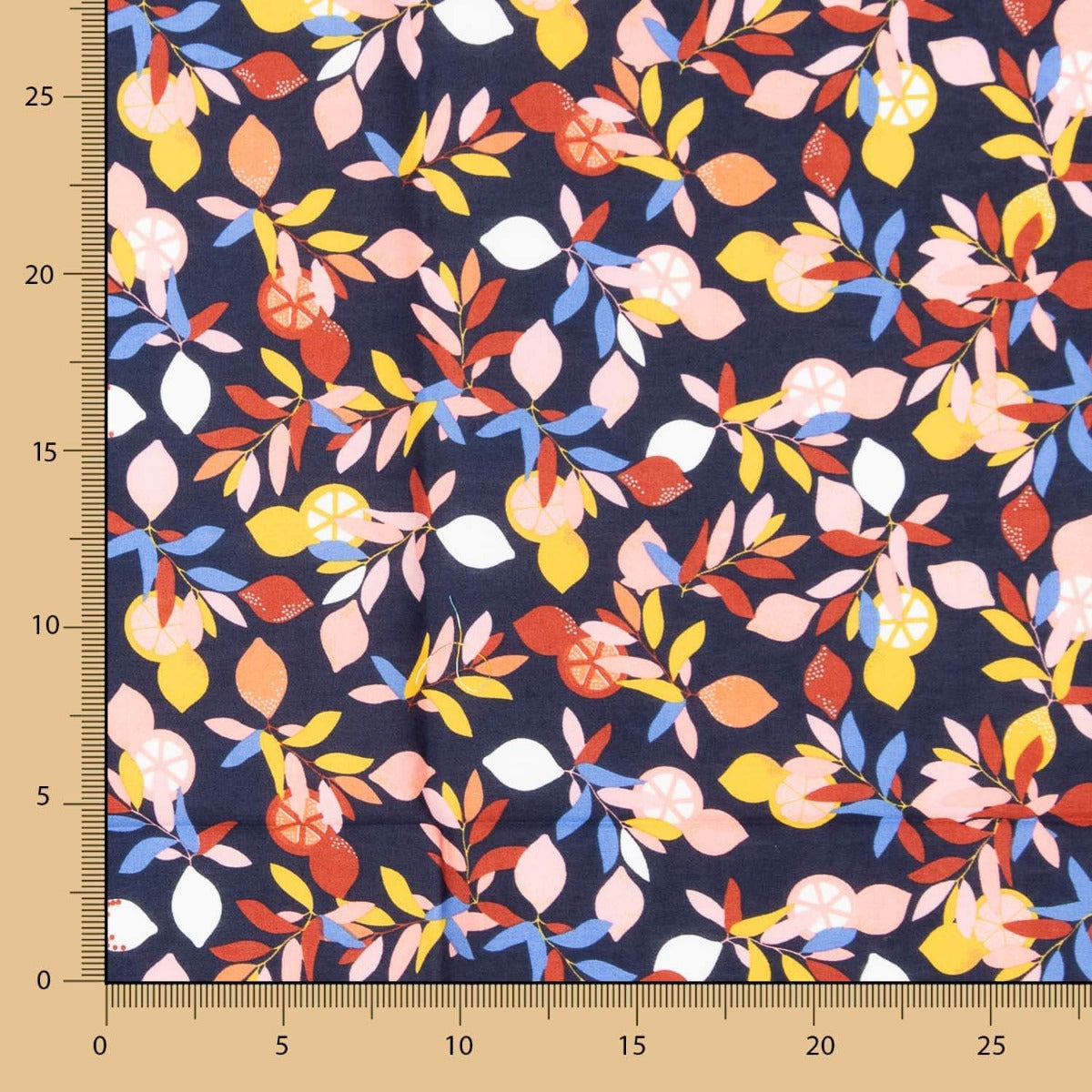 Popeline Algodão Limoeiro Marinho - Ribes y Casals