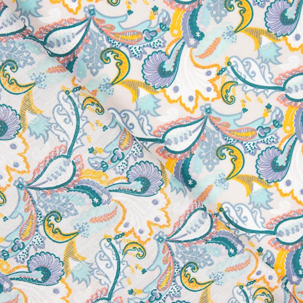 Popeline Algodão Caxemira Cinza Pérola - Ribes y Casals